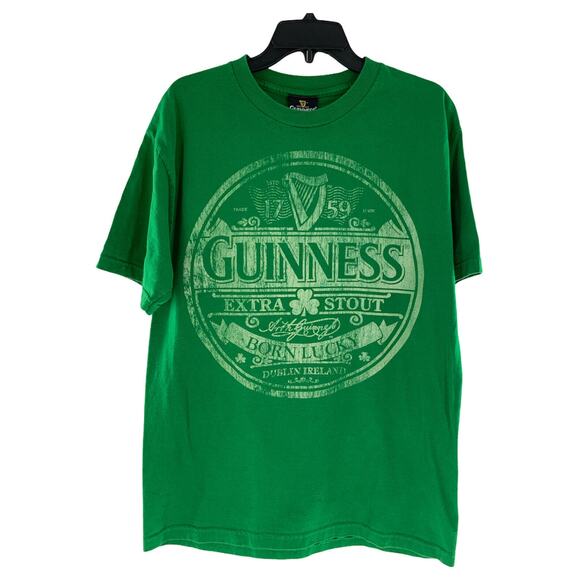 Guinness Extra Stout T-Shirt Mens L Short Sleeve Graphic Spell Out Pullover Tee - Picture 1 of 6
